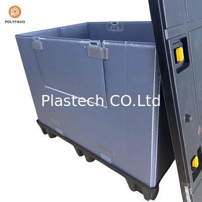 Blue Collapsible Plastic Sleeve Pallet Box For Customized Storage And Packaging