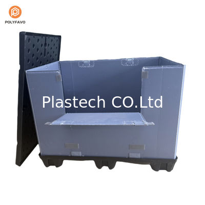 Blue Collapsible Plastic Sleeve Pallet Box For Customized Storage And Packaging