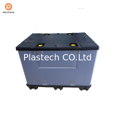 Blue Collapsible Plastic Sleeve Pallet Box For Customized Storage And Packaging