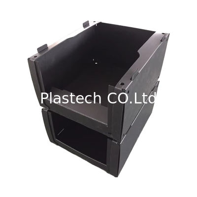 Customized Size Turnover Box Stackable Pick Bins Plastic Warehouse Parts Box Sign Board For Easy Identification