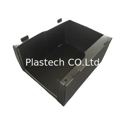 Customized Size Turnover Box Stackable Pick Bins Plastic Warehouse Parts Box Sign Board For Easy Identification