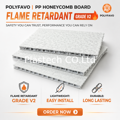 5mm 1600gsm Flame Retardant Grade V2 Polypropylene Honeycomb Board Plastic Floor protection Sheets