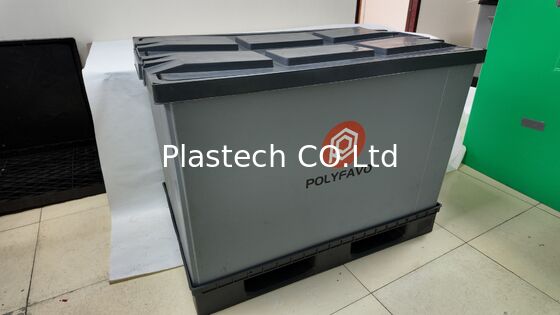 500kgs Shipping Boxes Packing Box 1200 * 800* 900 mm with Lid Collapsible Container PolyBox