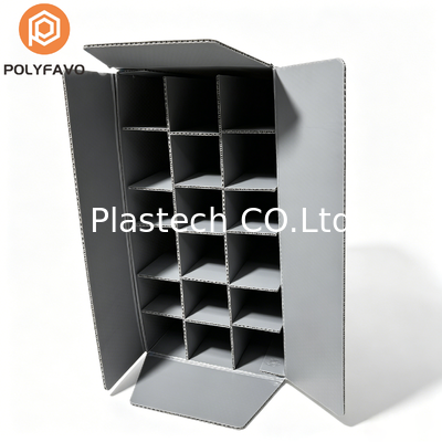 Honeycomb Container Box for Warehouse Storage and Logistics, Turnover Box with Inner Dividers, Stackable Custom Color Logo Printing
