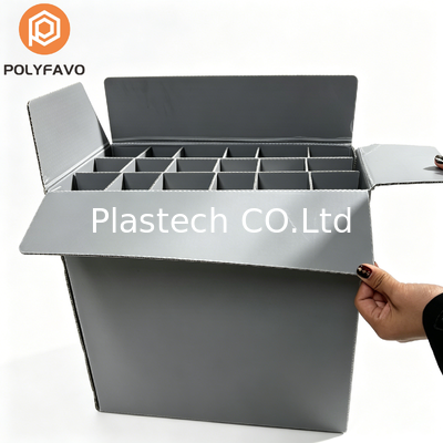 Lightweight Honeycomb Turnover Box, One Piece Welded Construction Tote with Dividers, Custom Thickness 3mm 5mm Color Logo Printing