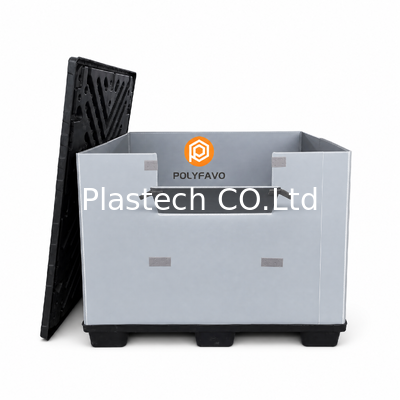 Collapsible Pallet Box Heavy Duty, Bulk Container 10mm 12mm Wall Thickness, Custom Color Logo Printing with Design Support