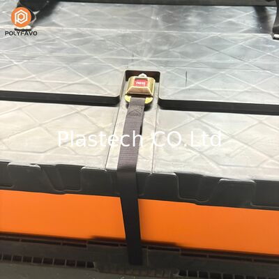 Custom Drawing Design Collapsible Bulk Box, 10mm 12mm Wall Thickness 500kg Static Load, Foldable Stackable with Lid and Base