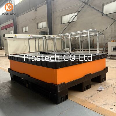 Collapsible Pallet Box 300kg Dynamic 500kg Static Load, Wall Thickness 10mm 12mm, Custom Windows Cutouts Color Logo Printing