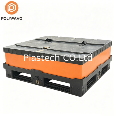 Collapsible Pallet Box 300kg Dynamic 500kg Static Load, Wall Thickness 10mm 12mm, Custom Windows Cutouts Color Logo Printing
