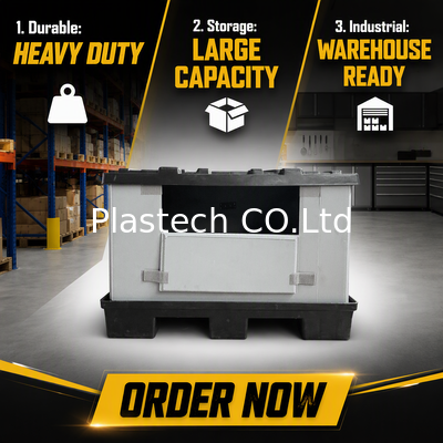 Custom Printing Collapsible Bulk Box for Return Logistics, 10mm 12mm Wall Thickness, Cutouts Windows by Drawing Stackable