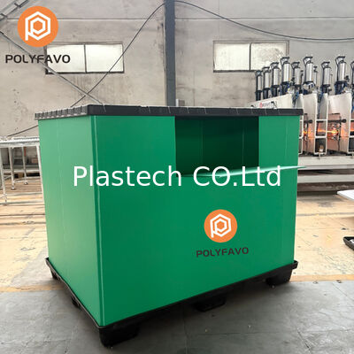 Collapsible Pallet Box Custom Wall Thickness Color Printing, 300kg Dynamic 500kg Static Load 10mm Wall, Returnable Bulk Box