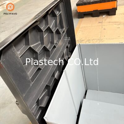 Collapsible Plastic Crate, Folding Container Pallet Box, Heavy Duty 500kg Static Load Custom Logo Printing 10mm 12mm