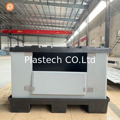  Foldable Pallet Box Heavy Duty, Collapsible Crate with Custom Cutouts, 10mm 12mm Wall 300kg Dynamic 500kg Static