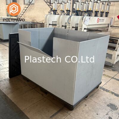 Custom Design Collapsible Crate, Plastic Pallet Container Made to Drawing, Injection Blow Molded Lid and Base 10mm 12mm