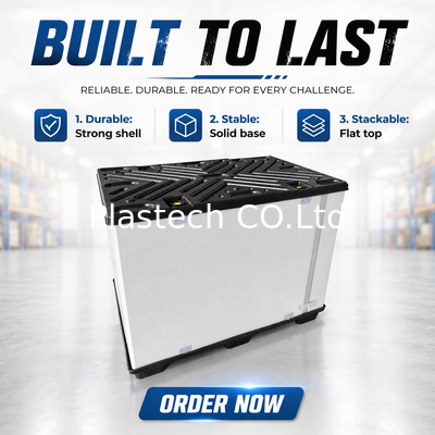  Coaming Box Two Piece C Type, Collapsible Sleeve Box with EVA Foam Lining, Plastic Pallet Base Returnable Bulk Box