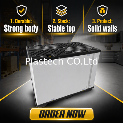 Fast Assembly Two C Type Coaming Box, EVA Lining Protective Design, Foldable Pallet Sleeve Container Stackable
